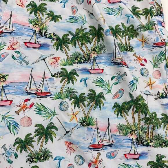NWOT Roundtree & Yorke Caribbean Palm Lobster Starfish Swim Trunks Lined 2XT $59 - Picture 4 of 8